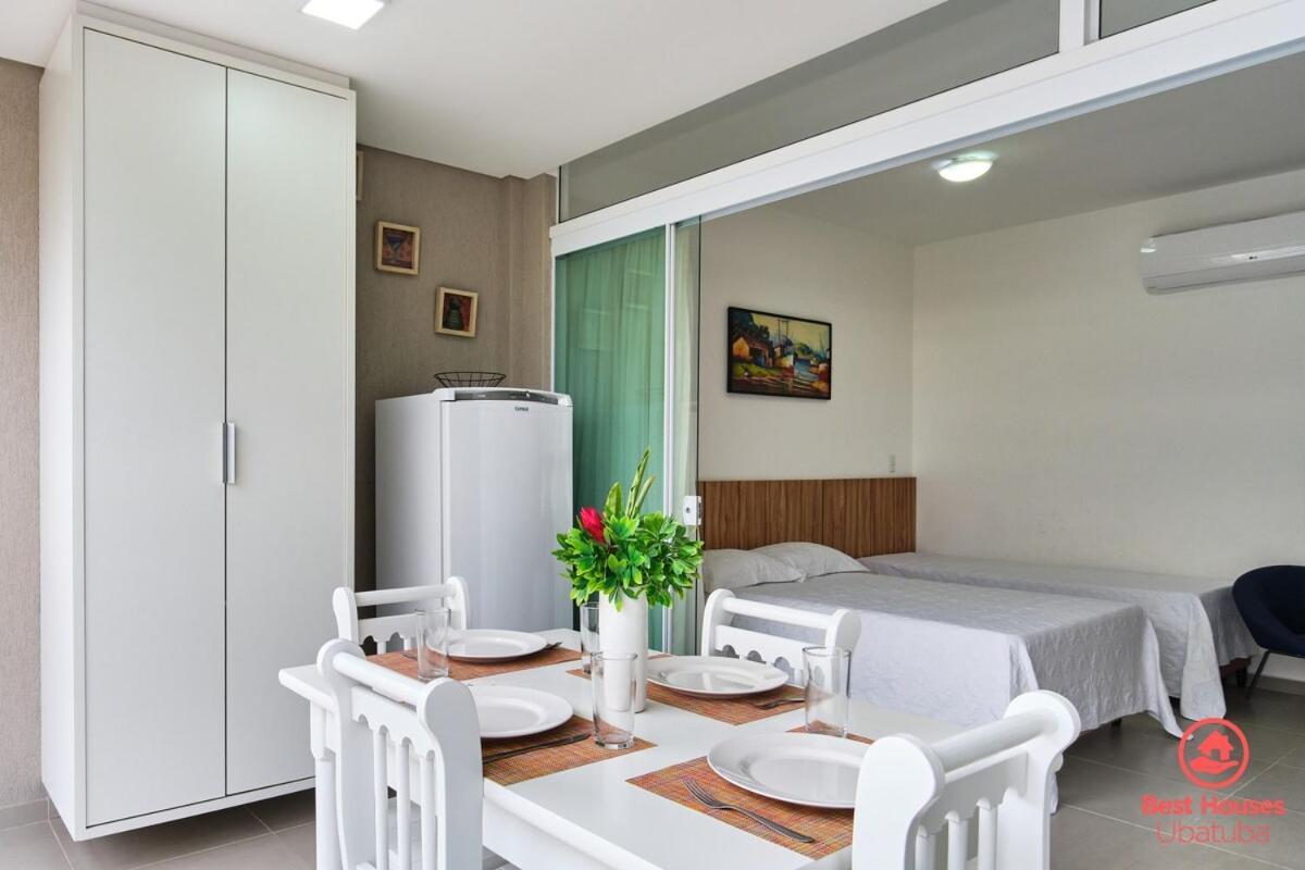 Apartamento Bh50: Charmoso, Com Ar, Piscina E Varanda Gourmet Ubatuba
